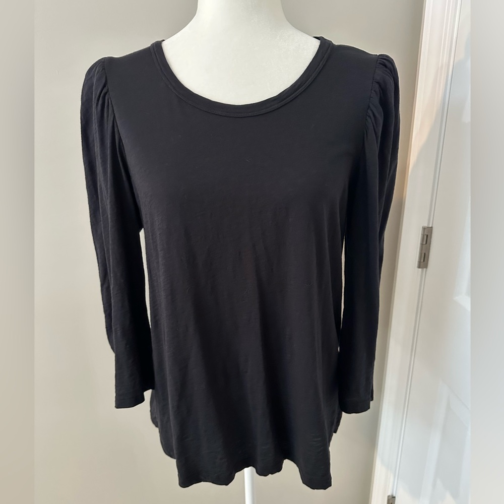 Velvet by Graham & Spencer Vintage Slub Puff Sleeve Top